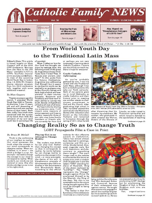 Title details for Catholic Family News by Catholic Family News - Available